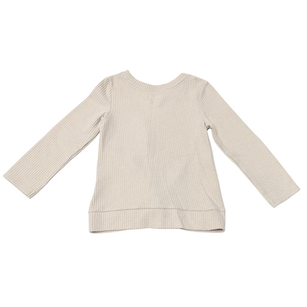 Cat & Jack Girls Oatmeal Waffle-Knit Long Sleeve Tee | Kids 4T - Picture 2 of 4